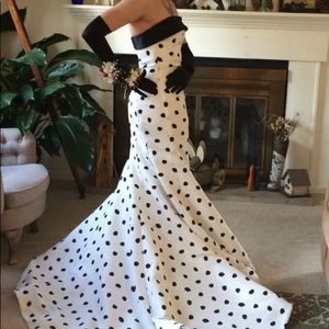 Sherri Hill black and white polka dot gown